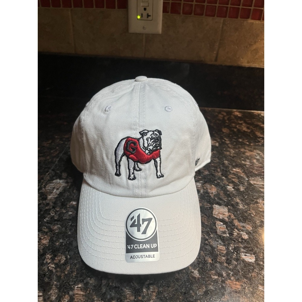 Georgia Bulldogs - '47 Brand Clean Up Adjustable Hat/Cap- White- UGA Logo